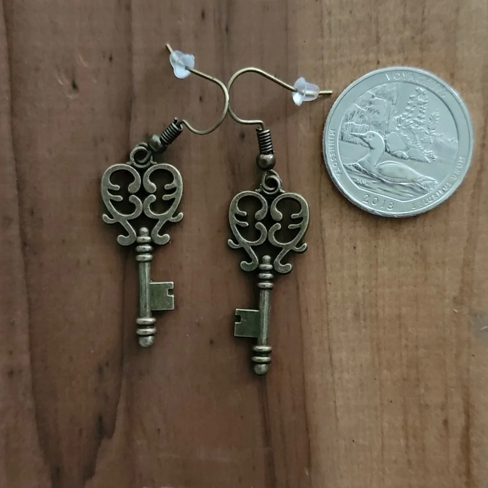 Vintage Key Earrings